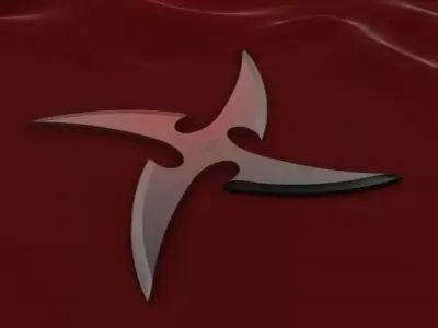 4 Point Curved Shuriken 3D model