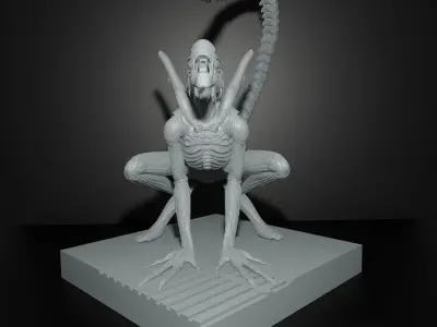 Alien statue 3D print model buy