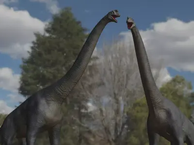 Brachiosaurus dinosaur Low-poly 3D Model  Low-poly 3D model