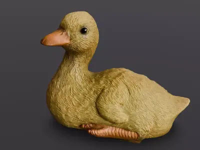 Cartoon Duck 3D Model  Low-poly 3D model