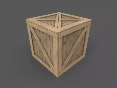 Wooden Box Game Ready Low-poly 3D model