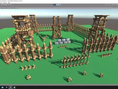 Camp Fences Low-poly 3D model