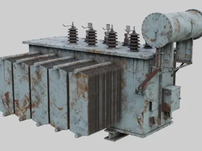 Electrical Transformer 2B Low-poly 3D model