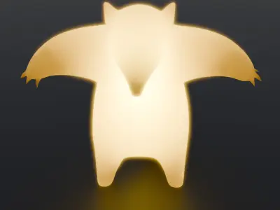 Indirect lighting of a menacing anteater Low-poly 3D model