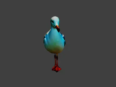 Seagull Bird  Low-poly 3D model
