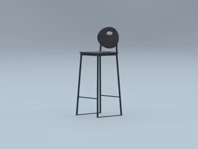 Modern Minimalist Bar Stool 3D model