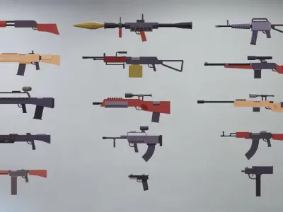 Weapons Pack  Low-poly 3D model