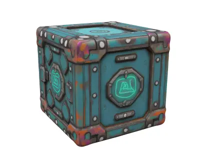 Scifi crate Stylized Highly detailed 3D model