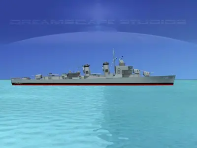 Sumner Class Destroyer DD735 USS Robert Smith 3D model