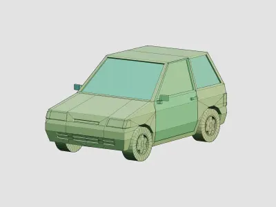 Stylized Cartoon Car Free Free low-poly 3D model