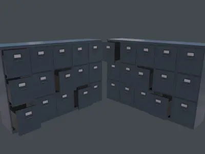 Filing Cabinet Low-poly 3D model Free low-poly 3D model