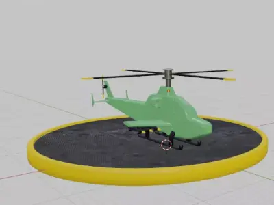 helicopter Low-poly 3D model