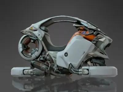 Cyberpunk Sci-Fi Hoverbike Low-poly 3D model