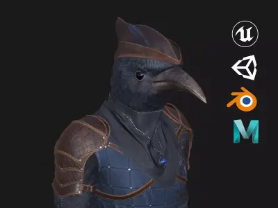 Raven - Modular Character Low-poly 3D model