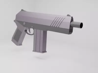 Low Poly SciFi Blaster Low-poly 3D model