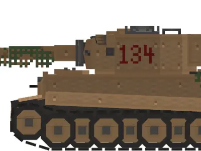 Tiger E Low-poly 3D model