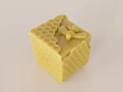 Photoscanned Beeswax Honey Candle 3D model