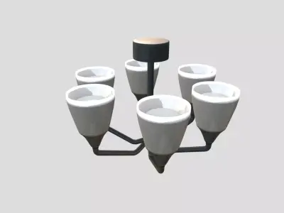 Uplighter light fixture with four lights Free low-poly 3D model