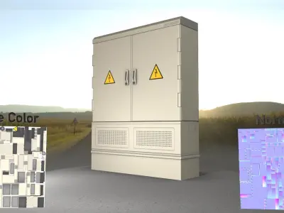 Electrical Distribution Cabinet 98 Low-poly 3D model