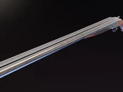 Colt 1883 Shotgun Low-poly 3D model