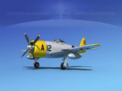 Republic P-47D Thunderbolt V17 3D model