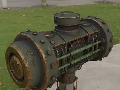 Steampunk Hammer Low-poly 3D model