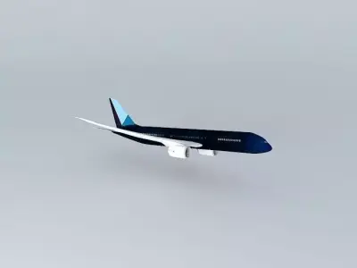 Boeing 787 800 Blue Gamma Taking Off with interior Free 3D model