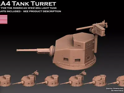 M2A4 Tank Turret 3D print model