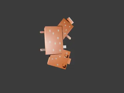 fox minecraft 3D model