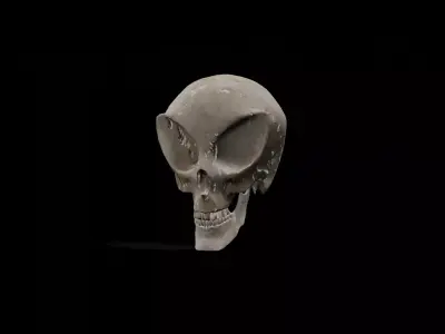Alien low poly game ready Skull Low-poly 3D model