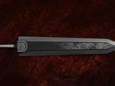 Dragon Slayer Berserk Sword LowP FanArt Free low-poly 3D model