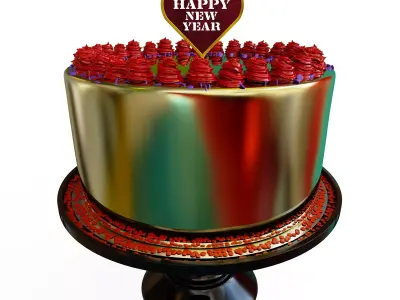 HAPPY NEW YEAR STENCIL CAKE TOPPER 3D print model