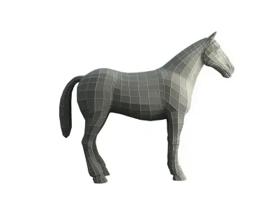 Base Mesh Horse - Low Poly  Low-poly 3D model