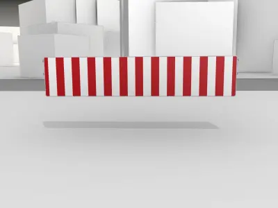 Construction Barrier Version 1 600-39 500x2400mm Low-poly 3D model