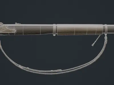 Musket 1863 Game ready Low-poly 3D model