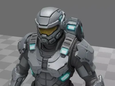 Sci-Fi Space Marine 3D model