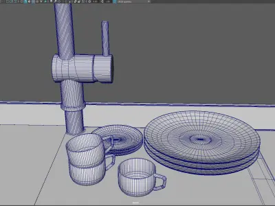 Modern Bathroom Set 3D Model  Low-poly 3D model
