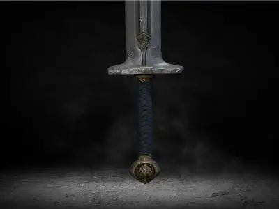 Medieval Kings Relic Greatsword Low-poly 3D Model Low-poly 3D model