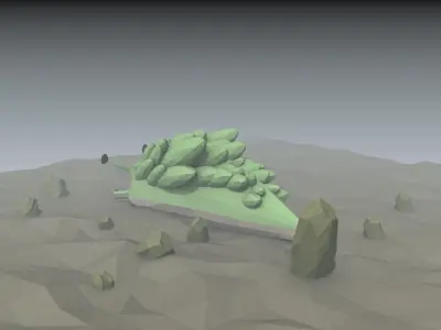 low poly alien snail Low-poly 3D model