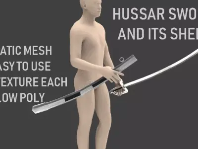 HUSSAR SWORD 1809 Low-poly 3D model