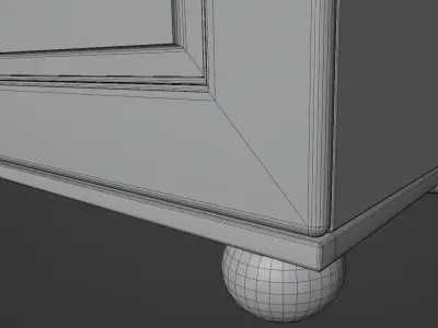 White Solid Pine Wardrobe CL111 Free 3D model