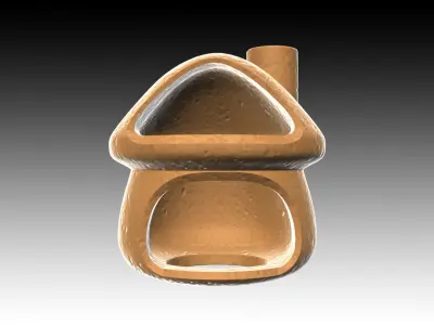 Aquarium-Ornaments Mushroom House 3D print model