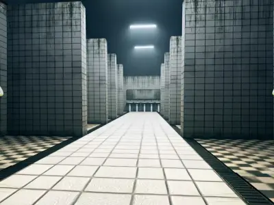 3D Scene of Public Bathroom 3D model