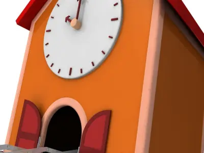 Cuckoo clock Low-poly 3D model