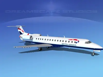 Embraer ERJ-140 British Airways 3D model