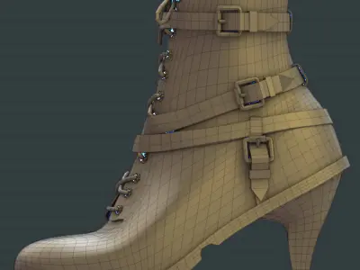 High Heeled Urban Boots 3D model