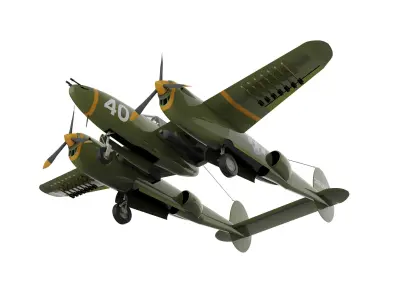 Lockheed P-38 Lightning 3D model