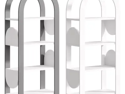 Devi Rack With Shelves Made Of MDF Free low-poly 3D model