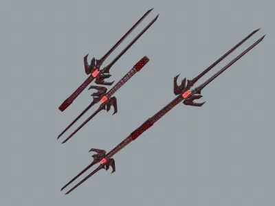 Double Blades Low-poly 3D model