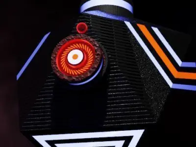 Robot arm isometric Low-poly 3D model